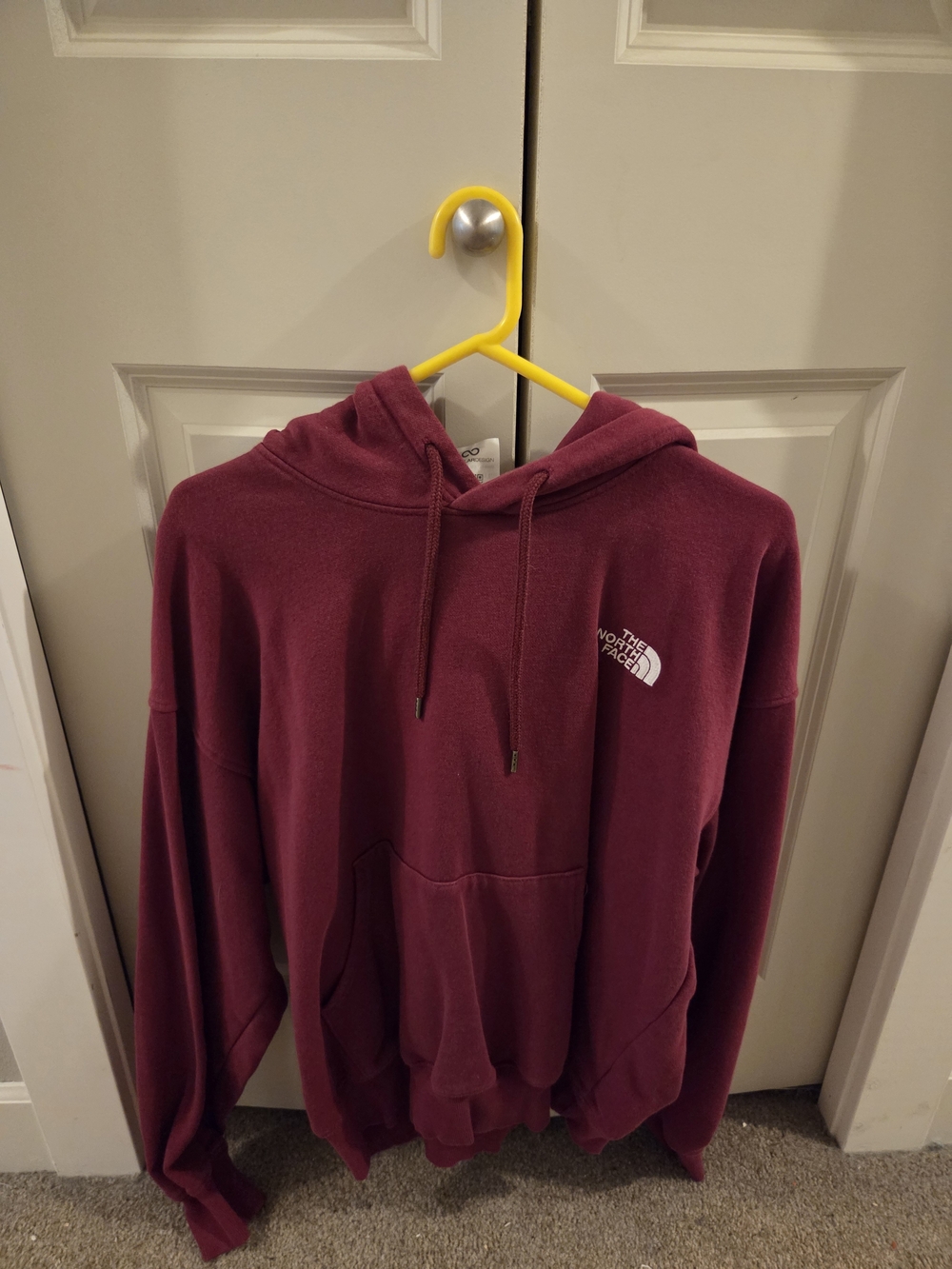NWOT The North Face Men's Burgundy Crewneck Hoodie